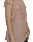 PINK MEMORIES Elegant Cream Lace Round Neck Blouse