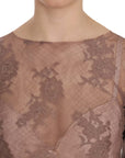 PINK MEMORIES Boat Neck Cotton Lace Blouse