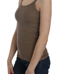 PINK MEMORIES Chic Spaghetti Strap Cotton Top - Earthy Elegance