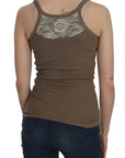 PINK MEMORIES Chic Spaghetti Strap Cotton Top - Earthy Elegance