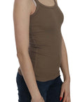 PINK MEMORIES Chic Spaghetti Strap Cotton Top - Earthy Elegance