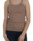 PINK MEMORIES Chic Brown Sleeveless Spaghetti Strap Top