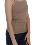 PINK MEMORIES Chic Brown Sleeveless Spaghetti Strap Top