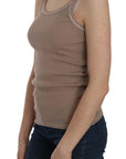 PINK MEMORIES Chic Brown Sleeveless Spaghetti Strap Top