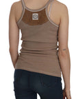 PINK MEMORIES Chic Brown Sleeveless Spaghetti Strap Top
