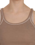 PINK MEMORIES Chic Brown Sleeveless Spaghetti Strap Top