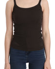 PINK MEMORIES Elegant Dark Brown Spaghetti Strap Blouse