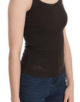 PINK MEMORIES Elegant Dark Brown Spaghetti Strap Blouse