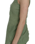 PINK MEMORIES Emerald Silk Spaghetti Strap Tank Top