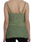 PINK MEMORIES Emerald Silk Spaghetti Strap Tank Top