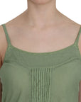PINK MEMORIES Emerald Silk Spaghetti Strap Tank Top