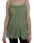 PINK MEMORIES Emerald Silk Spaghetti Strap Tank Top