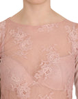PINK MEMORIES Chic Pink See-Through Cotton Blouse