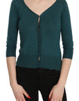 PINK MEMORIES Chic Blue Green Cotton Cardigan Top