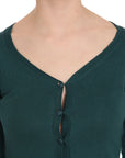 PINK MEMORIES Chic Blue Green Cotton Cardigan Top