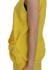 PINK MEMORIES Elegant Yellow Sleeveless Cotton Vest