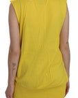 PINK MEMORIES Elegant Yellow Sleeveless Cotton Vest