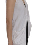 PINK MEMORIES Elegant Sleeveless Cotton Vest in Pristine White
