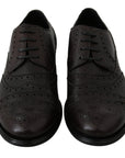 Dolce & Gabbana Elegant Mens Leather Derby Dress Shoes