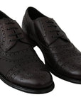 Dolce & Gabbana Elegant Mens Leather Derby Dress Shoes