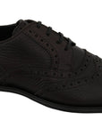 Dolce & Gabbana Elegant Mens Leather Derby Dress Shoes