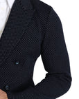 Dolce & Gabbana Elegant Dark Blue Dotted Slim-Fit Blazer