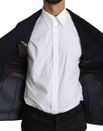 Dolce & Gabbana Elegant Dark Blue Dotted Slim-Fit Blazer