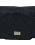 Dolce & Gabbana Elegant Blue Crocodile Leather Eyewear Pouch