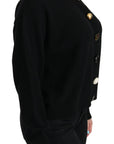 Dolce & Gabbana Elegant Black Cashmere Cardigan Top