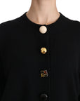 Dolce & Gabbana Elegant Black Cashmere Cardigan Top