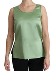 Dolce & Gabbana Elegant Silk Sleeveless Top in Light Mint Green
