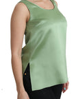 Dolce & Gabbana Elegant Silk Sleeveless Top in Light Mint Green