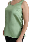Dolce & Gabbana Elegant Silk Sleeveless Top in Light Mint Green