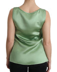 Dolce & Gabbana Elegant Silk Sleeveless Top in Light Mint Green