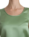 Dolce & Gabbana Elegant Silk Sleeveless Top in Light Mint Green