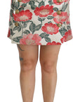 Dolce & Gabbana Elegant White Floral High Waist Skirt