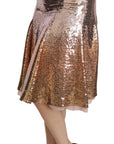 Dolce & Gabbana Gold Sequined High Waist Skirt
