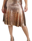 Dolce & Gabbana Gold Sequined High Waist Skirt