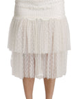 Dolce & Gabbana Elegant White Lace High-Waist Skirt
