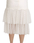 Dolce & Gabbana Elegant White Lace High-Waist Skirt