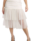 Dolce & Gabbana Elegant White Lace High-Waist Skirt