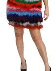 Dolce & Gabbana Chic Feather Embellished High Waist Skirt