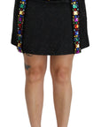 Dolce & Gabbana Elegant High-Waist Embellished Black Skirt
