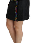 Dolce & Gabbana Elegant High-Waist Embellished Black Skirt
