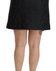 Dolce & Gabbana Elegant High-Waist Embellished Black Skirt
