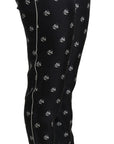 Dolce & Gabbana Elegant Mid Waist Skinny Silk Pants