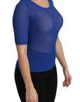 Dolce & Gabbana Elegant Blue Sheer Blouse