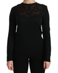 Dolce & Gabbana Elegant Silk-Blend Black Lace Blouse