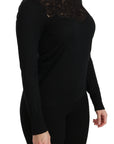 Dolce & Gabbana Elegant Silk-Blend Black Lace Blouse