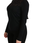 Dolce & Gabbana Elegant Silk-Blend Black Lace Blouse